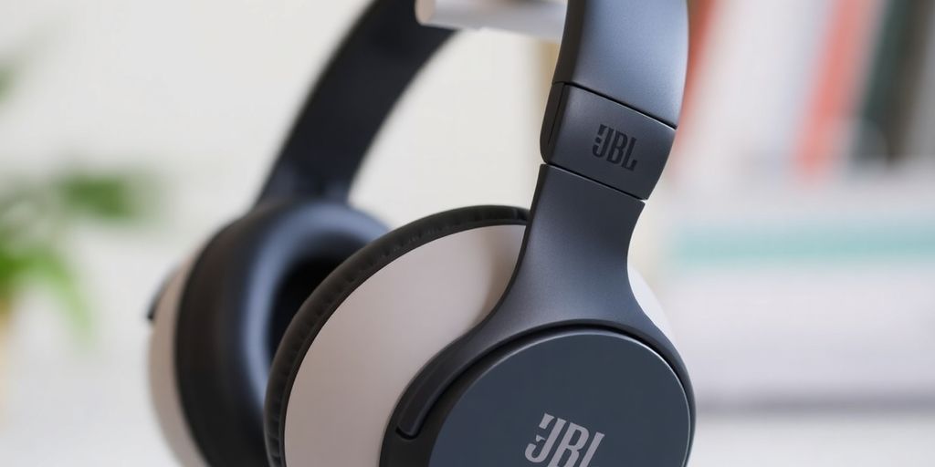 JBL Live 670NC Bluetooth Kopfhörer auf einem Tisch.