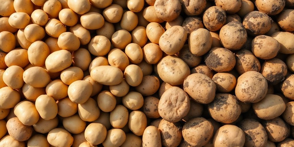 Biologische en gewone aardappelen