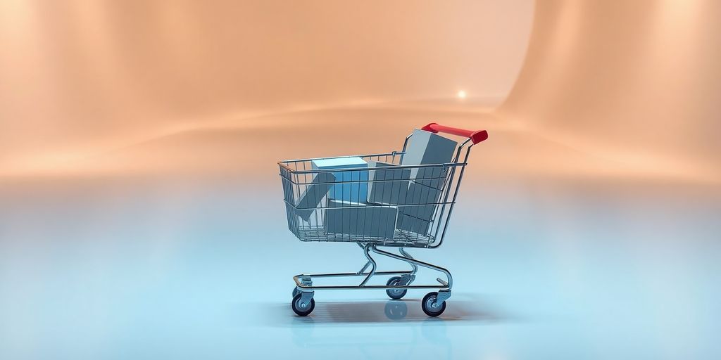 Shopping cart left alone on a path