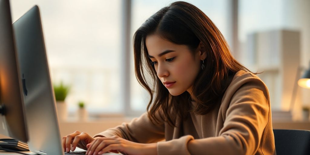 Person focusing on a task with clarity.