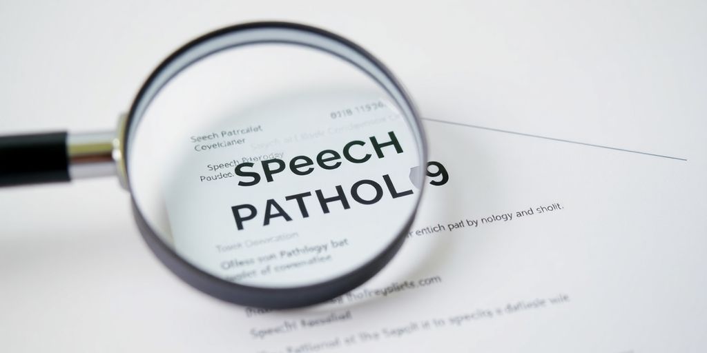 Magnifying glass over resume with relevant words.