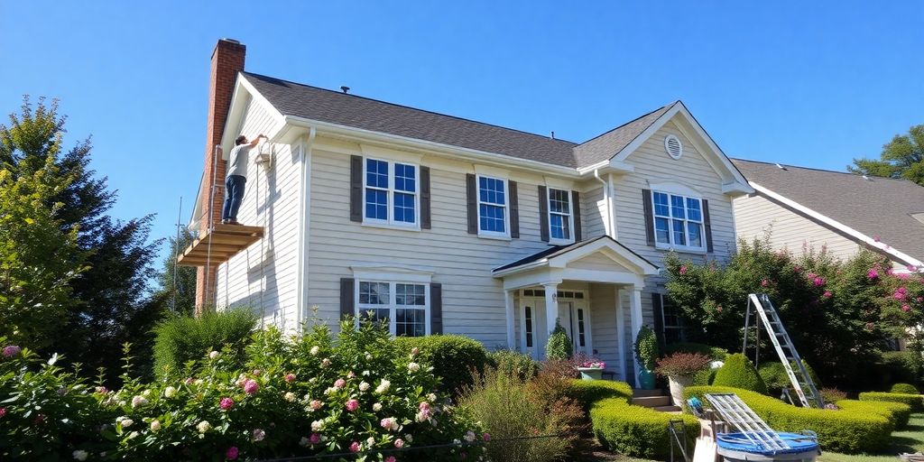 Roswell home exterior renovation in progress.