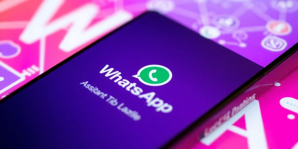 Imagem de smartphone com logo do WhatsApp em destaque.