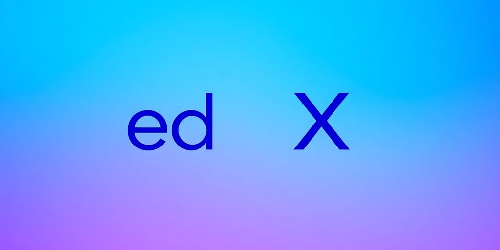 edX logo with a vibrant background.