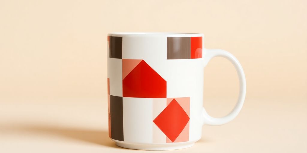 Chic checkered mug on a neutral background.