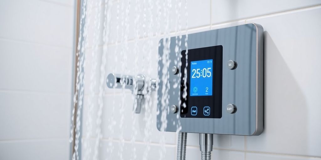 Sleek, modern digital shower panel