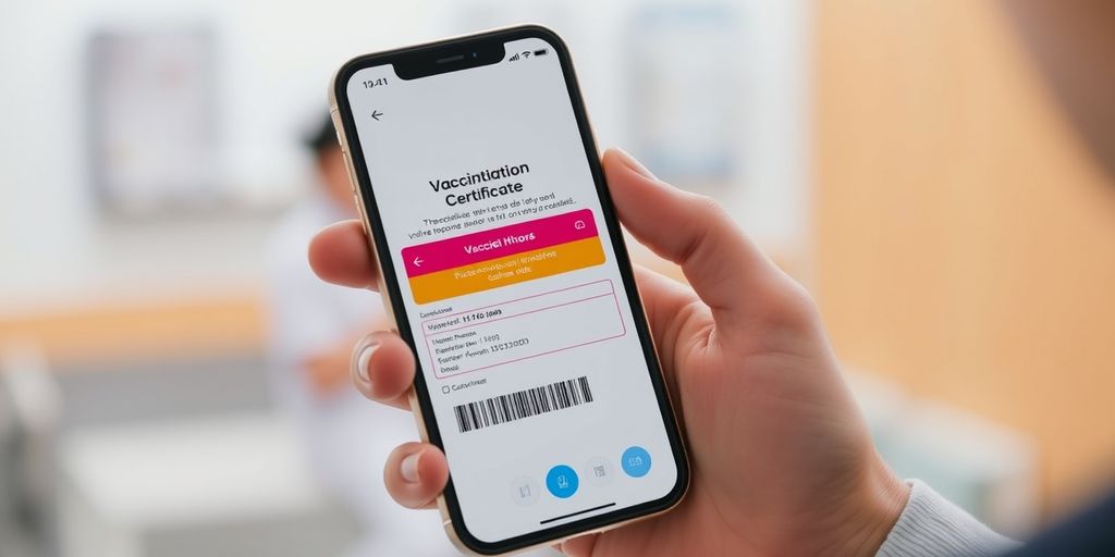 Smartphone showing digital vaccination certificate