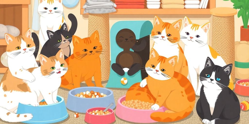 Two playful cats sharing resources in a cozy home.