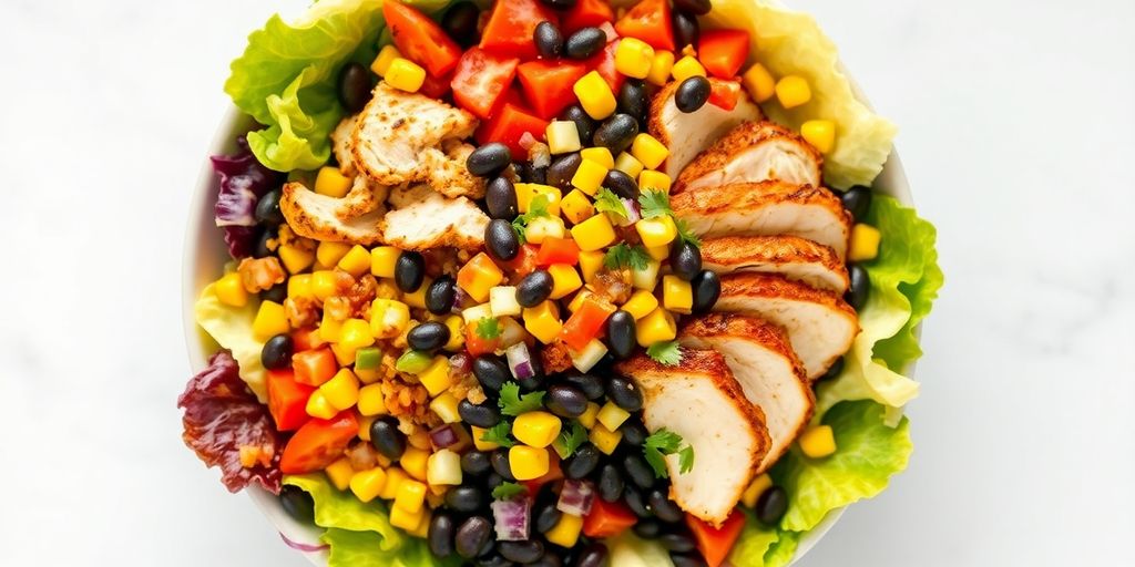 Fresh ingredients for a Chipotle salad.