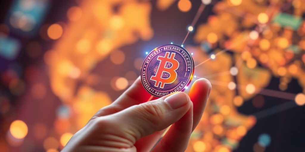 Digital coins and secure blockchain network.