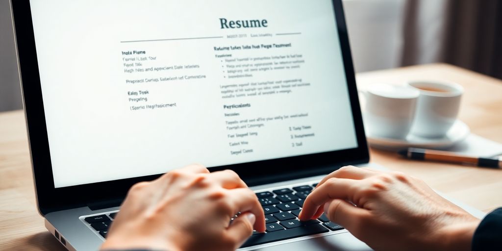 Resume builder on laptop