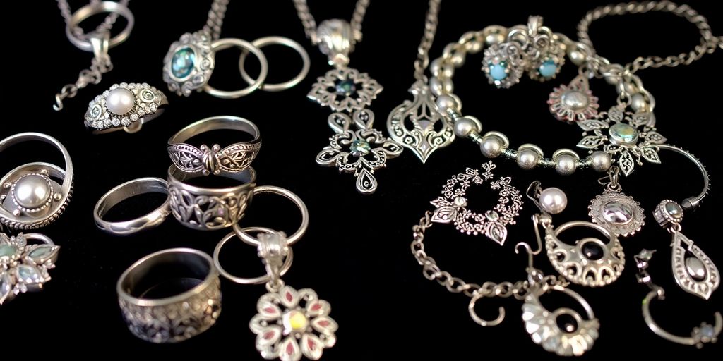 Bijoux en argent anciens et modernes.