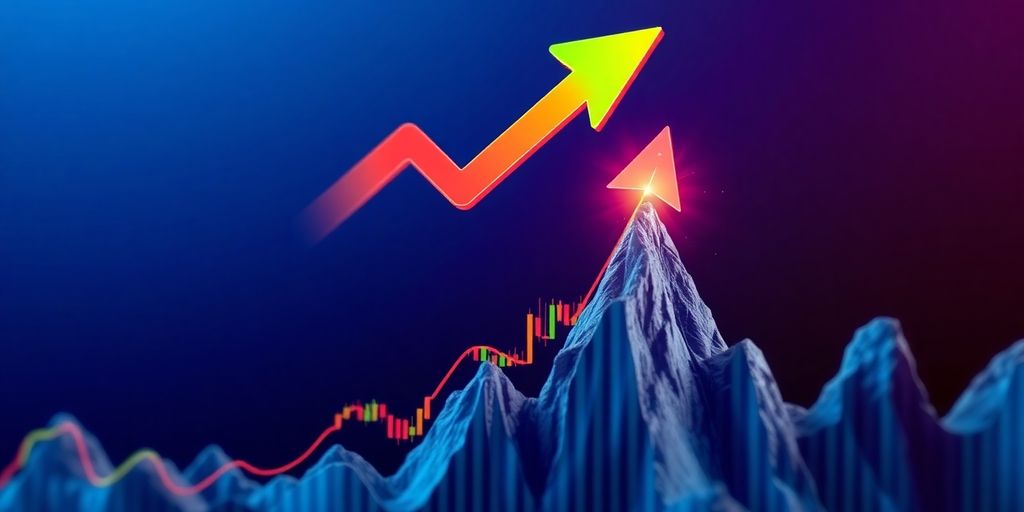Dynamic arrow piercing a stock chart