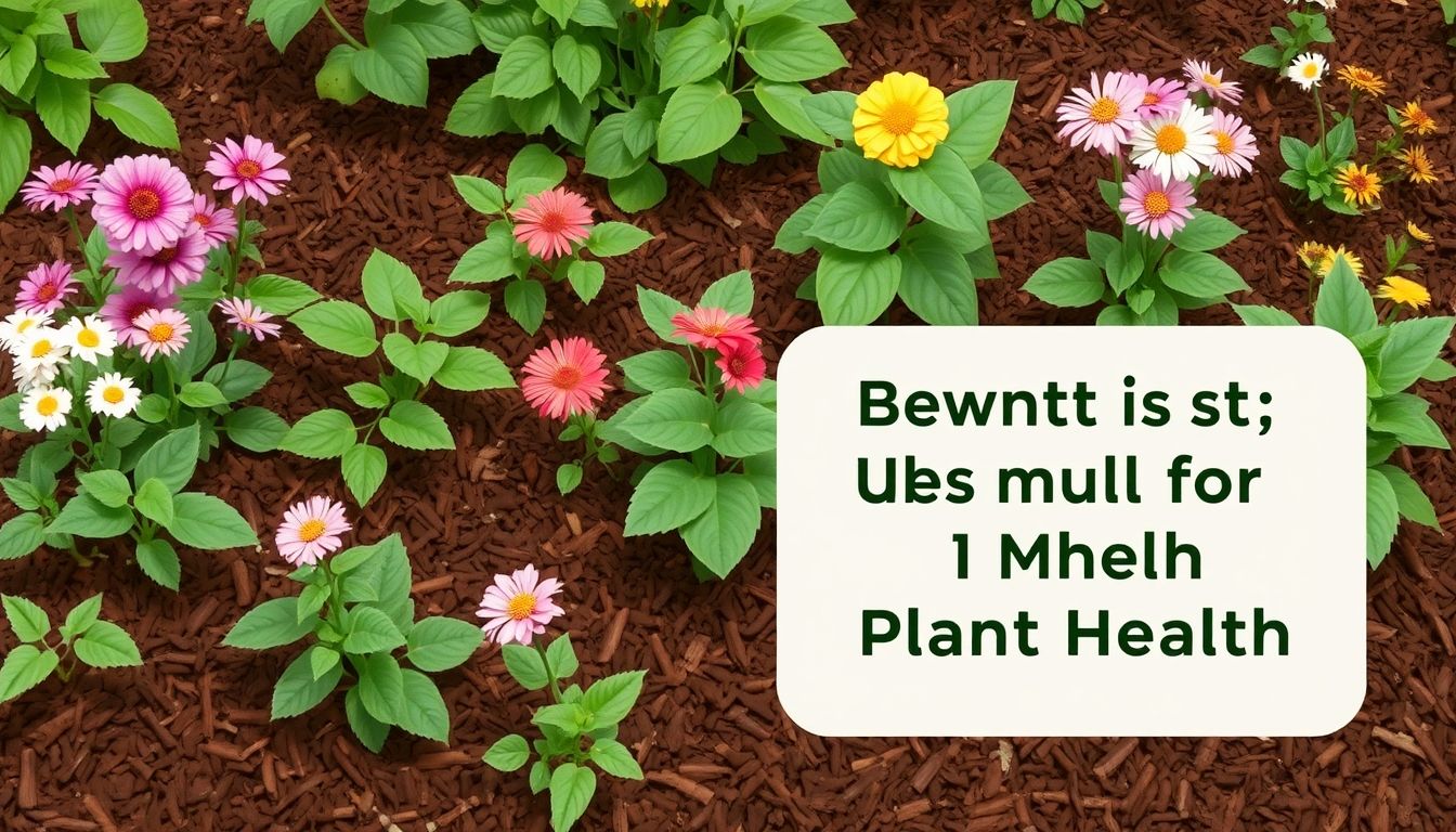 Lush garden with plants and organic mulch