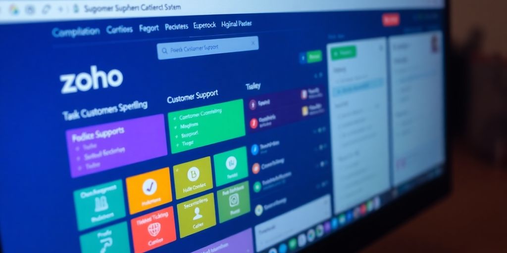 Zoho ticketing software interface.