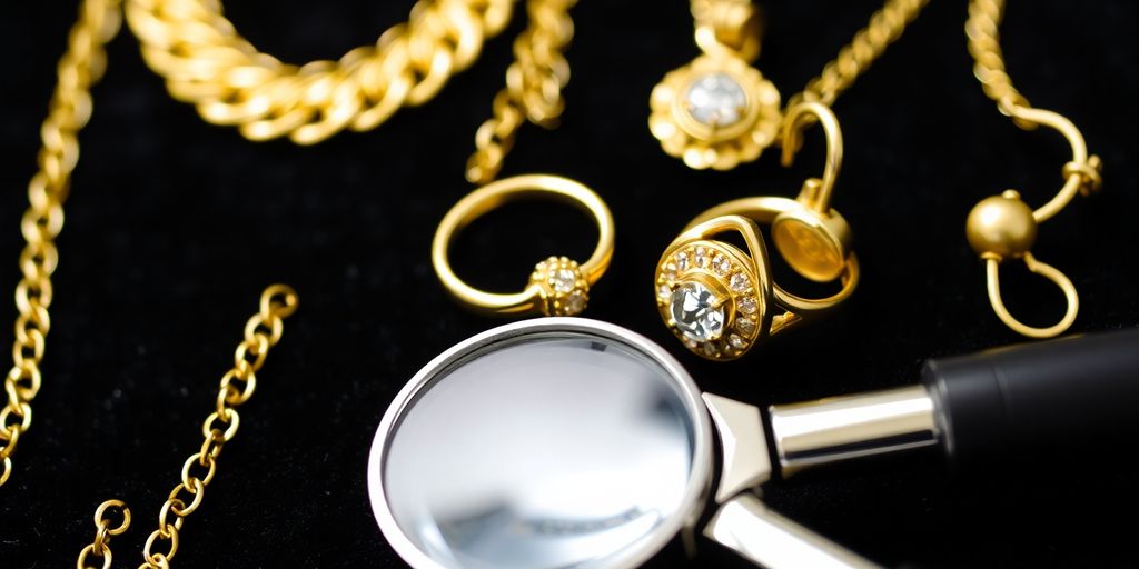 Bijoux en or et loupe