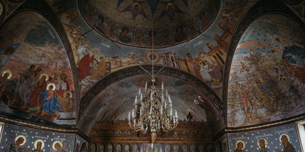 chandelier inside cathedral