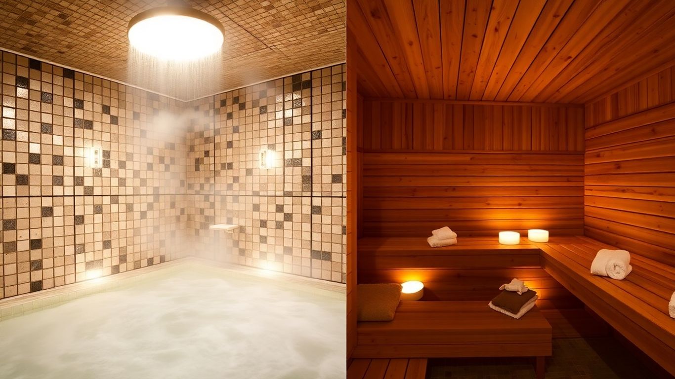 Intérieur de hammam et de sauna