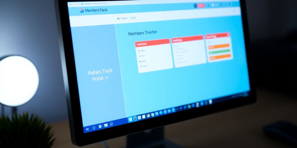 Pallet-Track Members Portal login interface on a computer.