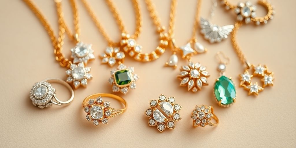 Close-up of vintage jewellery on a velvet background.