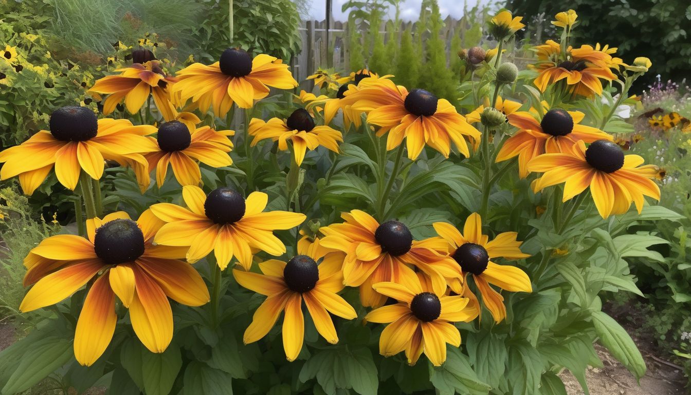 Rudbeckia flowers in a UK garden