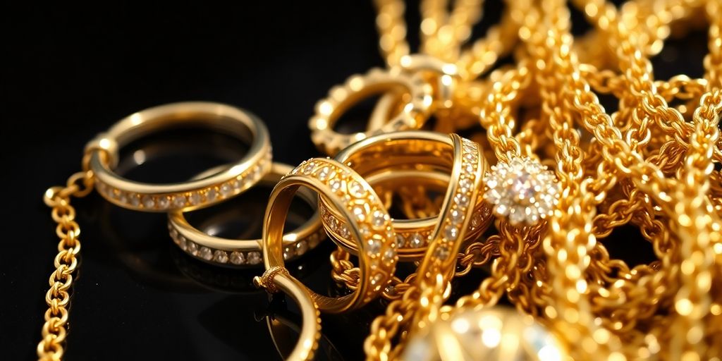 Bijoux en or brillants et élégants.