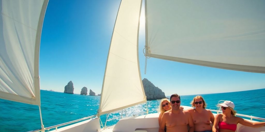Group enjoying a private Cabo boat tour.