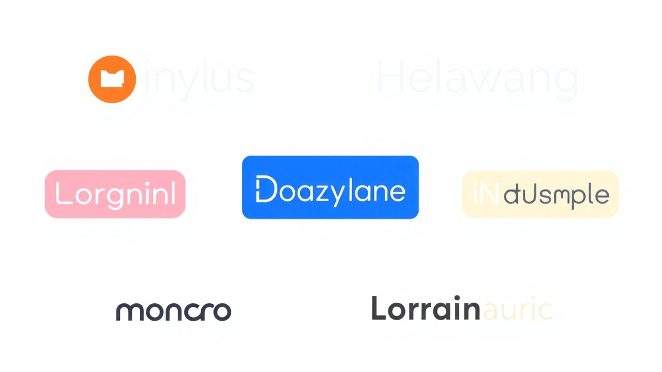 Illustrasjoner av minneverdige domenenavn i myke farger.