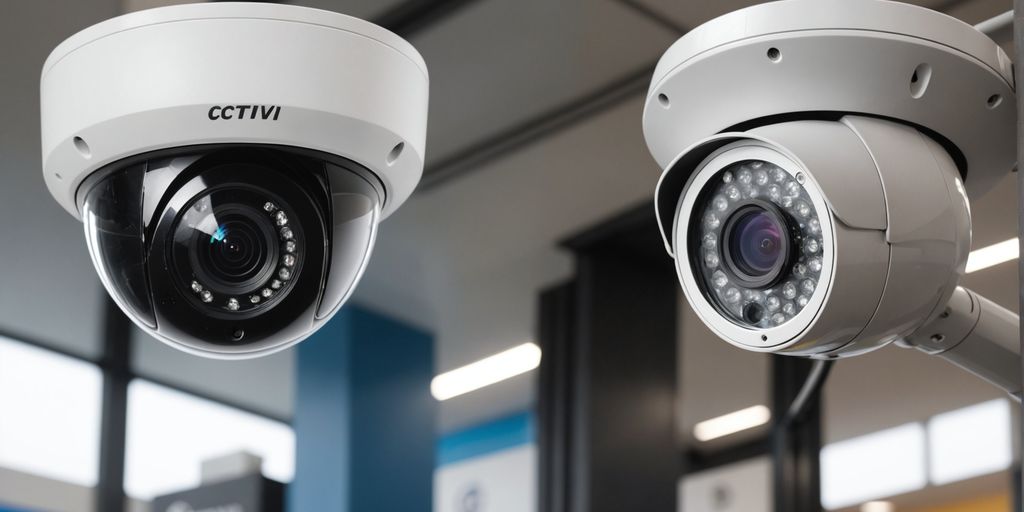 Analogue and IP CCTV cameras side by side
