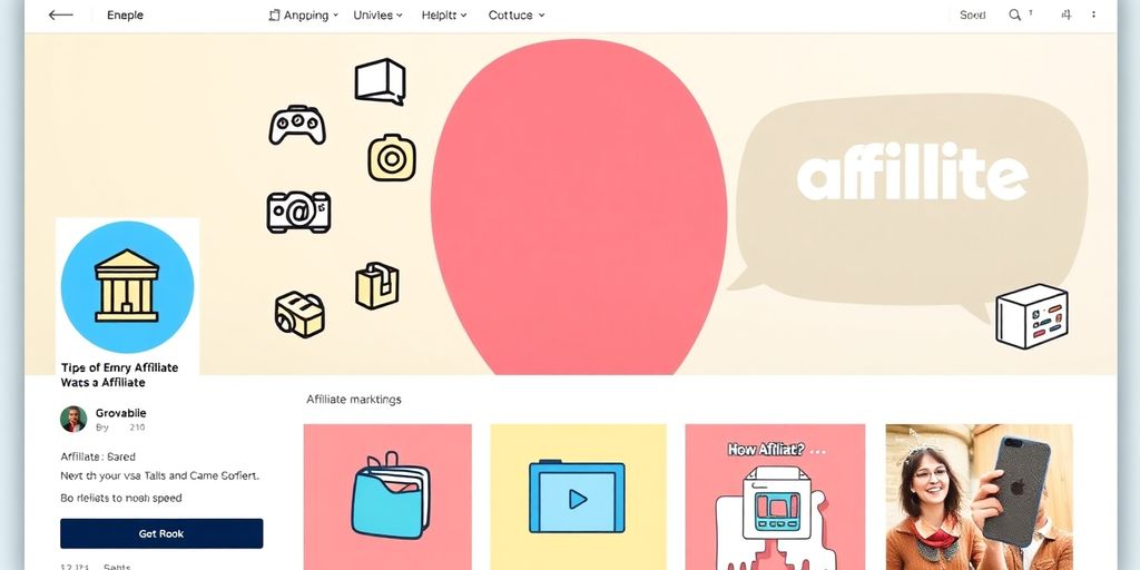 Colorful social media profile with affiliate marketing visuals.