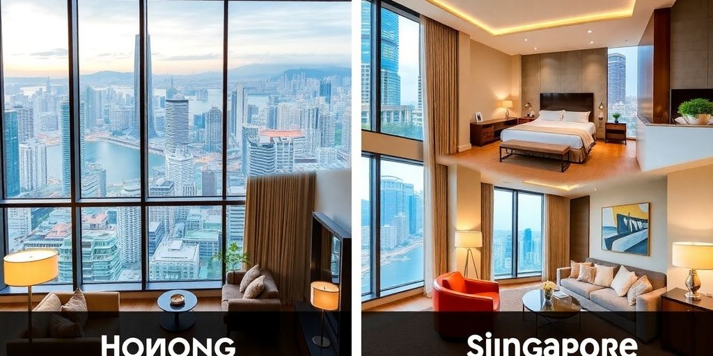 Luxurious serviced apartment amenities in Hong Kong and Singapore.