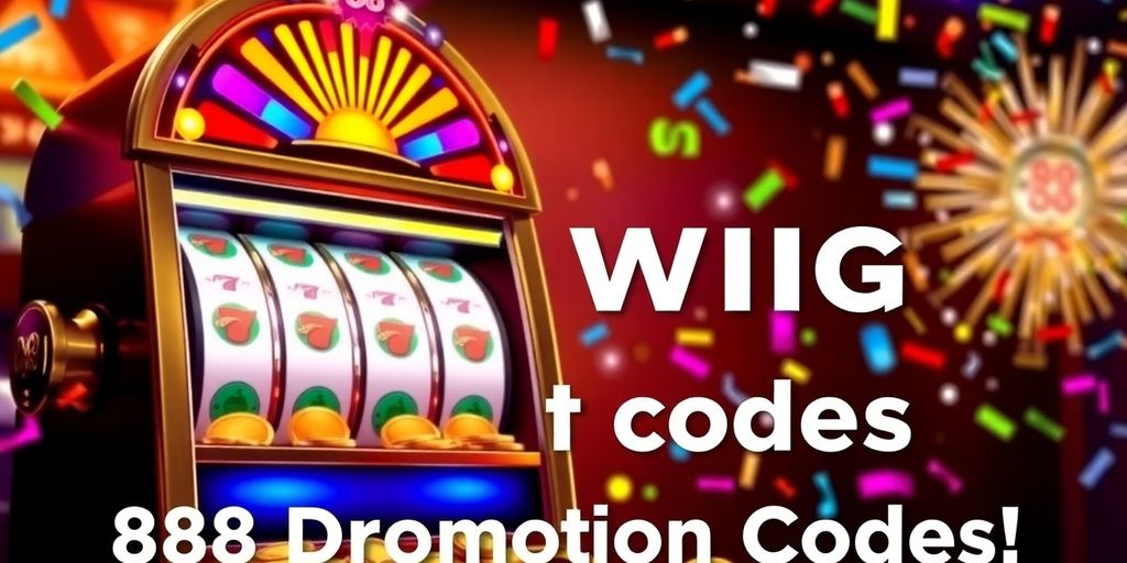 Colorful jackpot slot machine with coins and confetti.