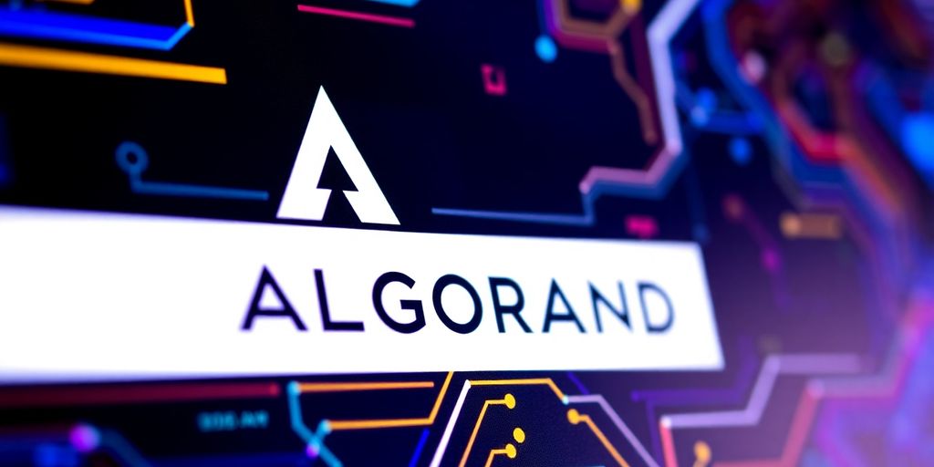 What Are the Best Crypto to Buy Right Now: Your Guide for May 2025 4 Algorand logo on a vibrant tech-inspired background.