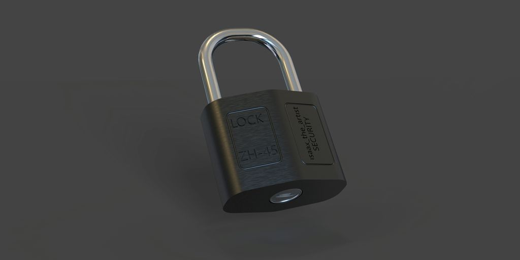 a closed padlock on a black surface