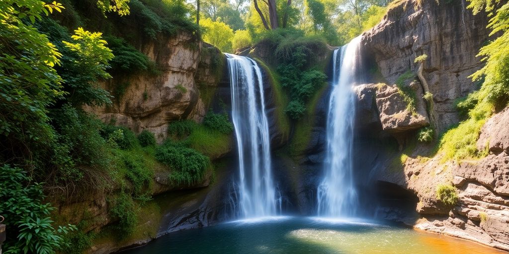Cachoeira e cânion na Chapada dos Veadeiros.