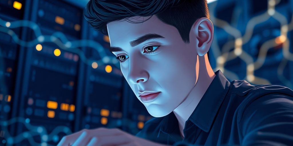 Illustrative image of a junior systems engineer at work.