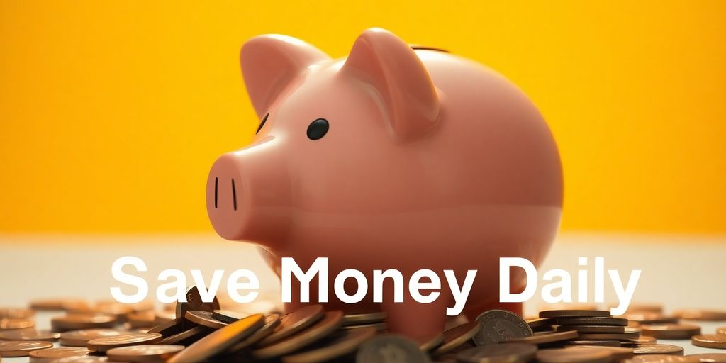 Foto de um cofre rosa cheio de moedas.