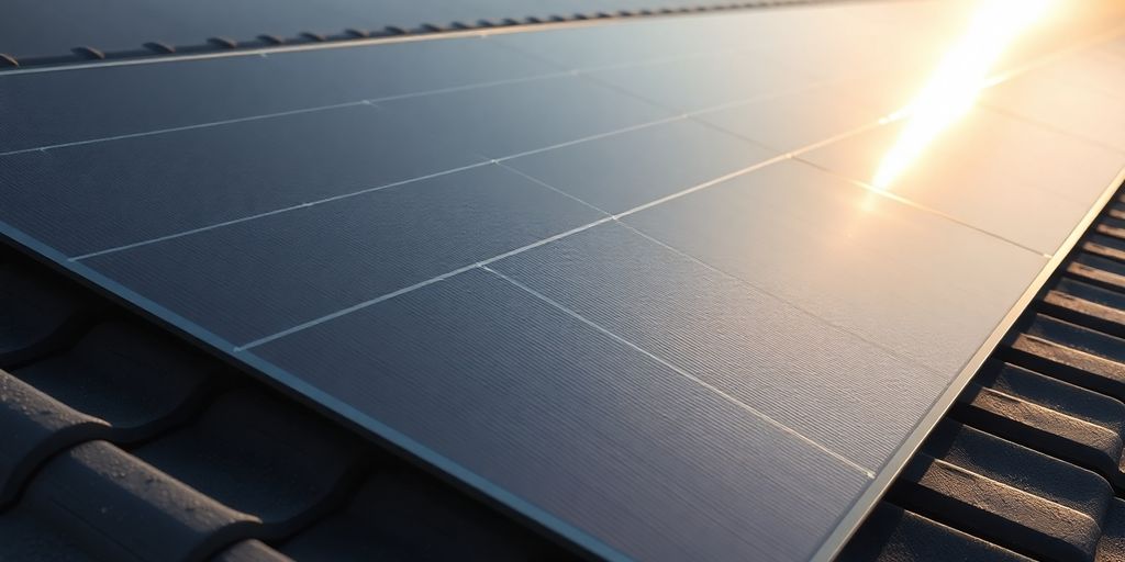 Panneau solaire amorphe sur un toit