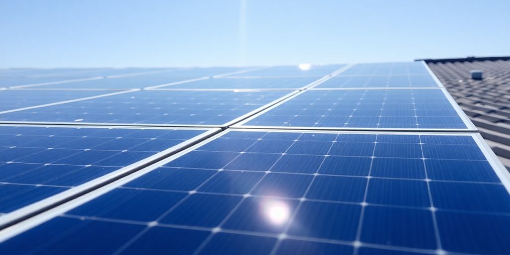 Panneaux photovoltaïques sur un toit, vérifiés avant paiement.