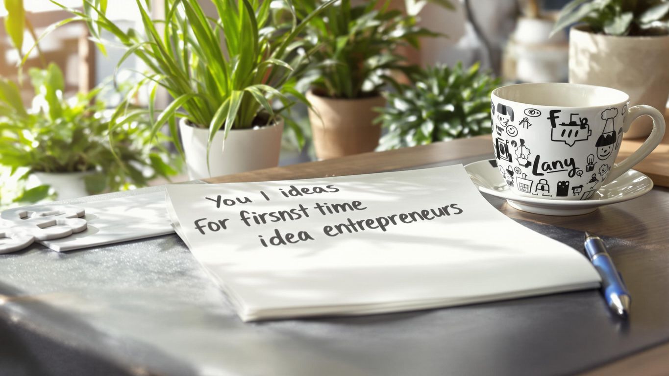 Arbeidsområde med notatblokk, penn og kaffekopp.