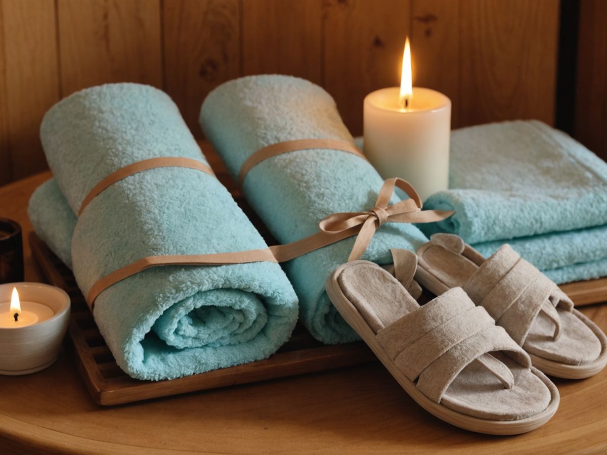 Spa setting with robe and slippers