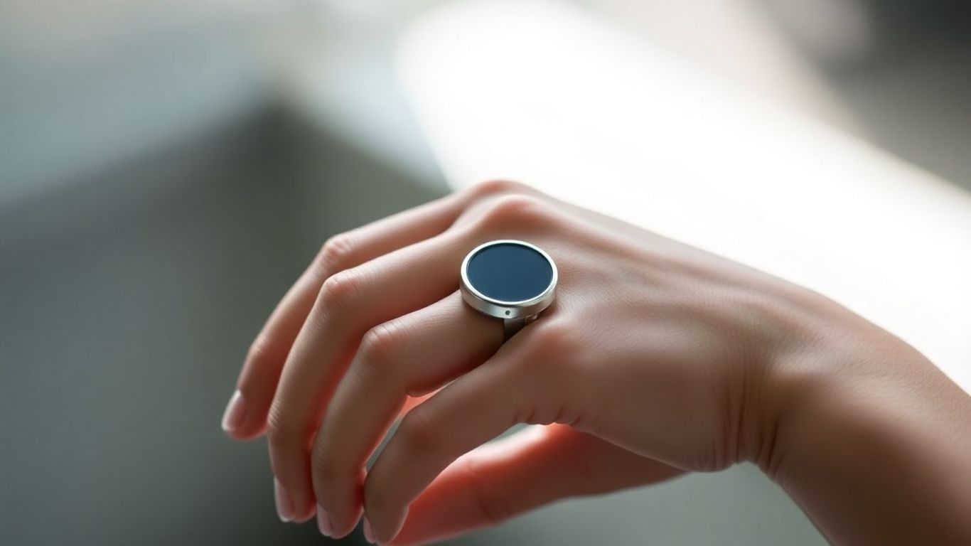 Hand wearing sleek Oura Ring 4 smart ring