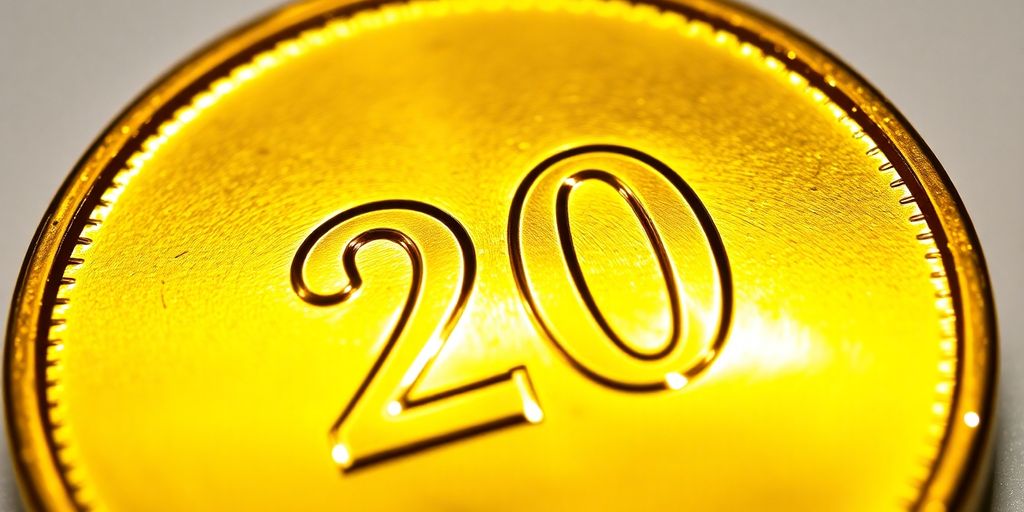 Une pièce d'or suisse de 20 francs.
