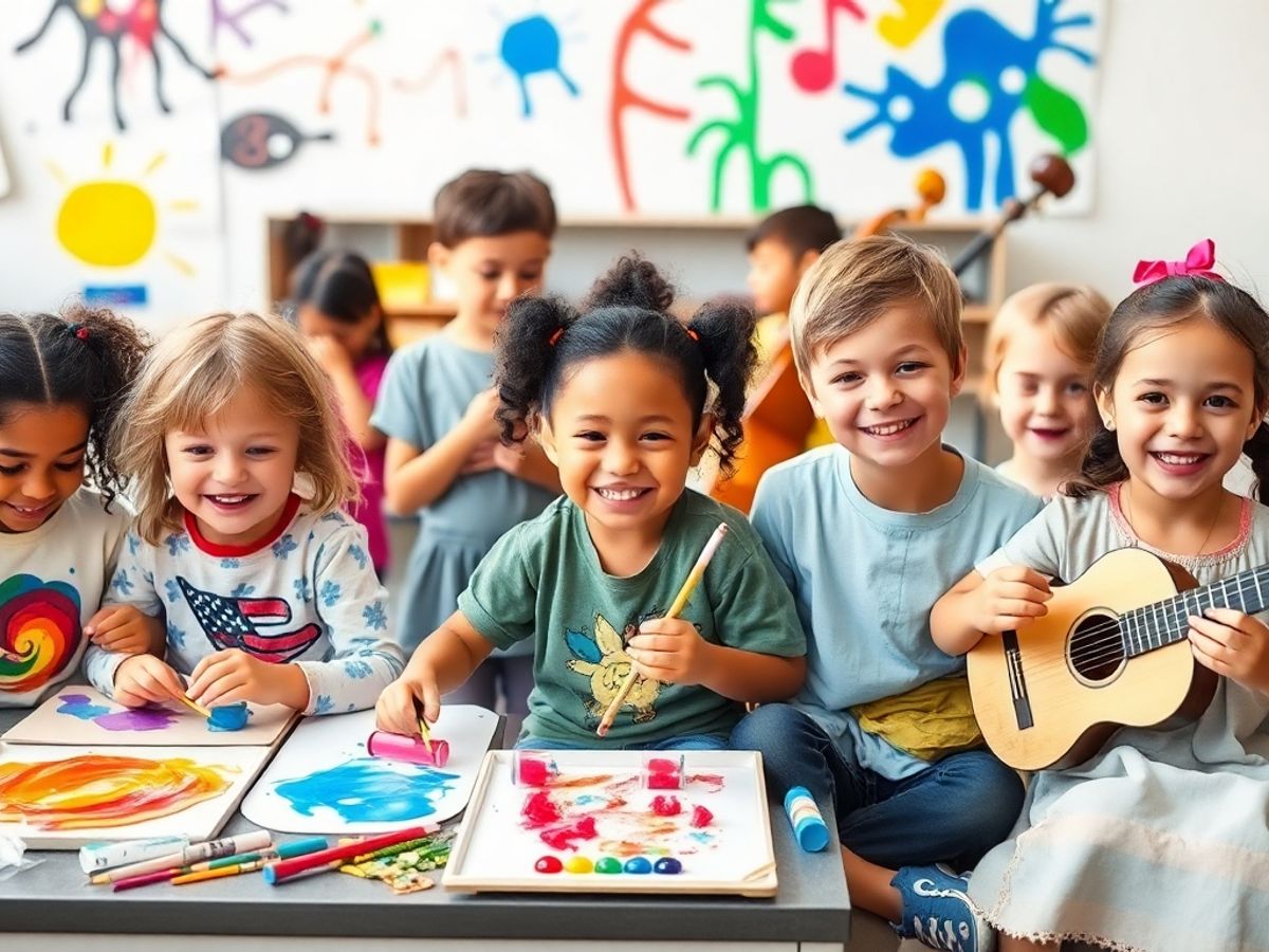 Copii supradotați creați în artă și muzică.