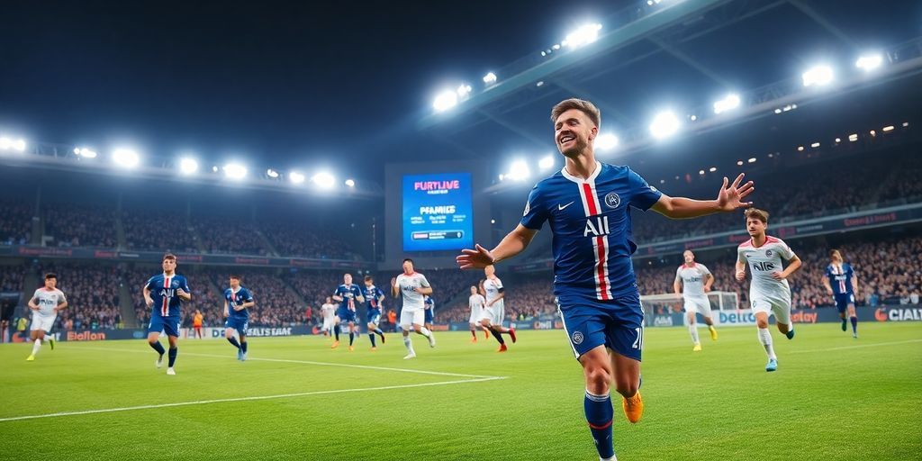 Joueurs du PSG célébrant un but contre Toulouse