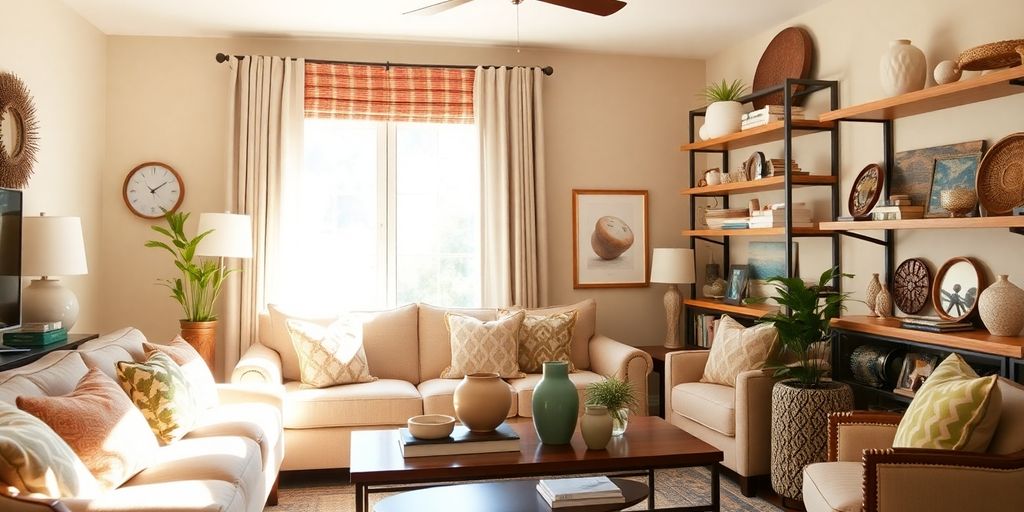 Cozy living room, Kirkland's decor, affordable style