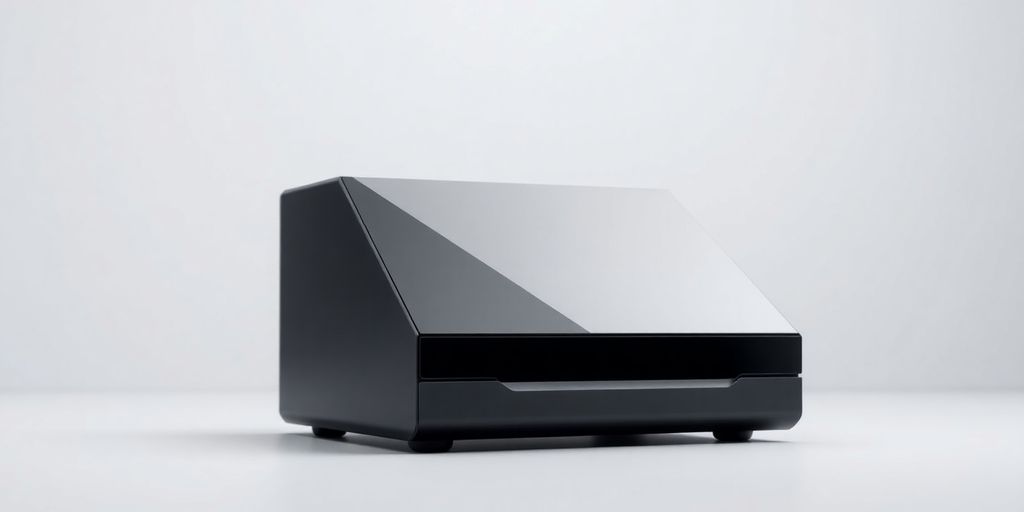 Photorealistic online hard drive with a modern design.