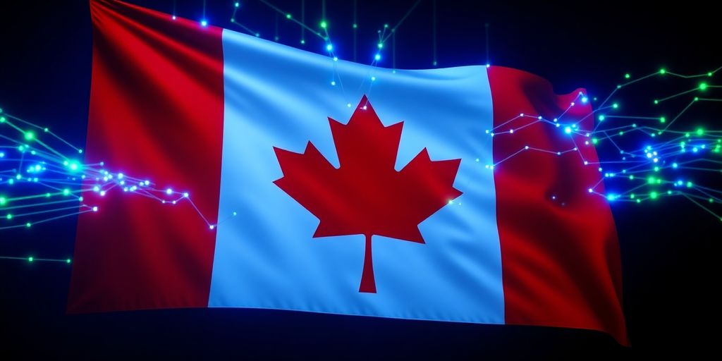 IPTV in Canada 2025 : Everything You Need to Know Before Switching 2 Canadian flag with glowing digital streams - IPTV in Canada 2025