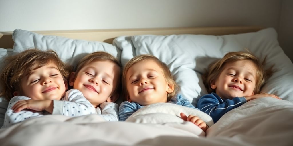 Children sleeping peacefully after bedtime routine.