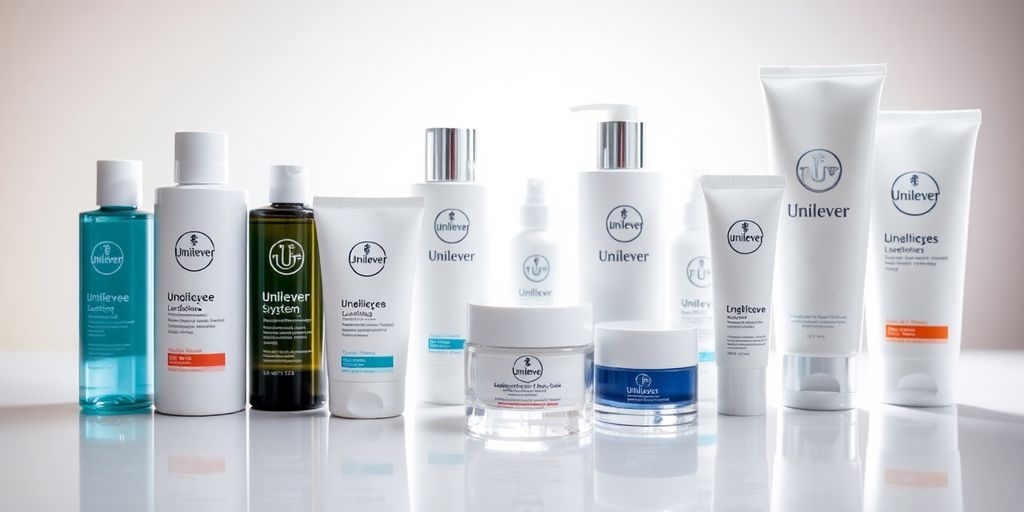 Unilever skincare products.
